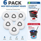 6 Pack Mop Head Replacement Compatible with O-Cedar EasyWring