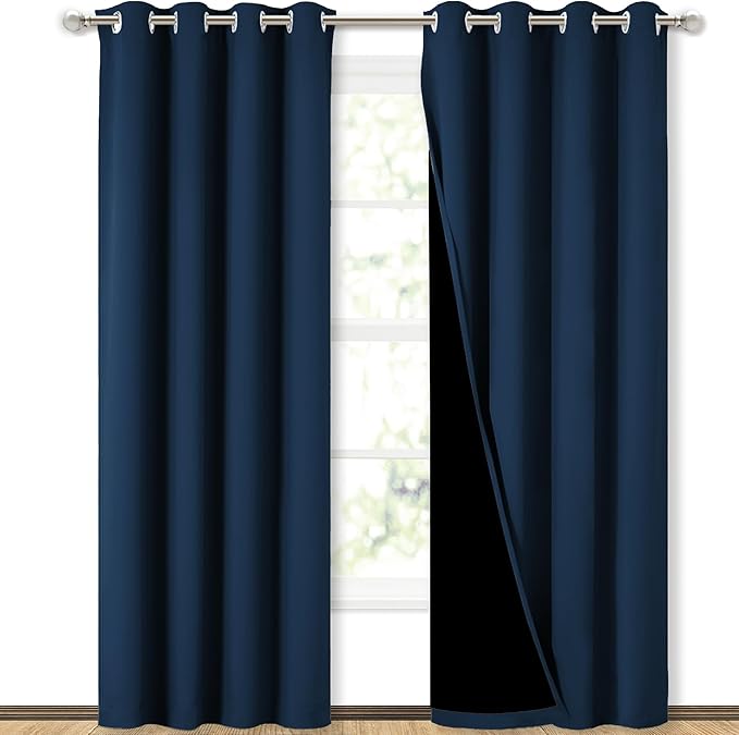 NICETOWN Full Shading Curtains 90" Long 2 Panels Set by NICETOWN