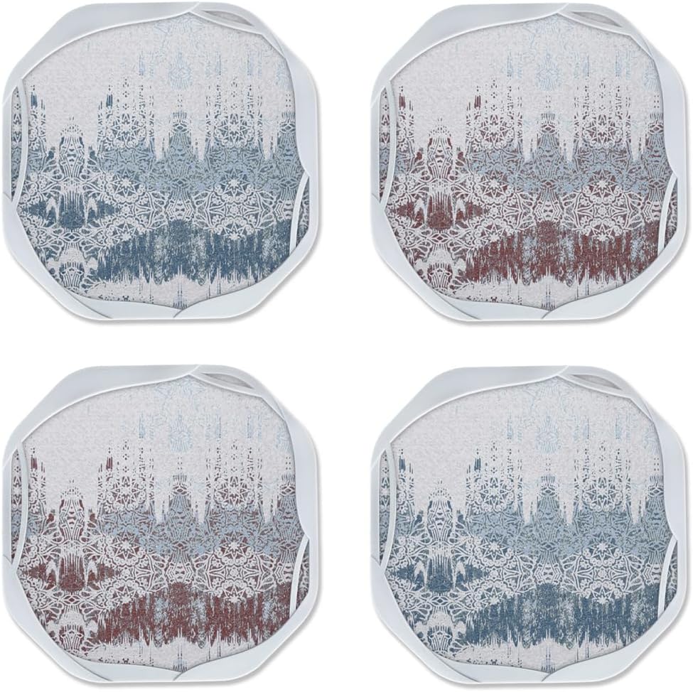 UMIRRO Absorbent Felt & Silicone Drink Cup Coasters Set of 6 with Holder
