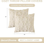 decorUhome Beige Bow Pillow Covers Set of 2 Coquette Aesthetic Cute Preppy - Image 7