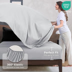 HEVUMYI 7-Piece Full Comforter Set, Black & Light Grey Bed in a Bag