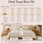 CozyLux Queen Comforter Set Beige - 7 Pieces Vertical Quilted Bed in a Bag