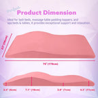 Lash Bed Topper, 23x70 in, Memory Foam Massage Table Topper, Pink