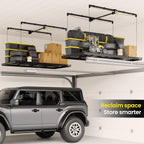 FERO Overhead Garage Storage Rack 4x8, 500 lb Heavy-Duty Capacity