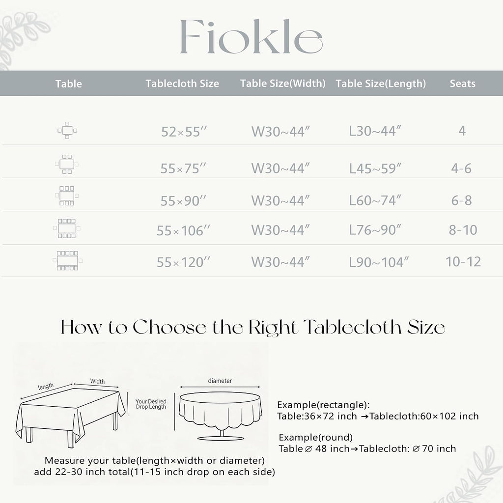 Cotton Linen Tablecloth, Water Resistant Holiday Table Cloth for Rectangle Table with Tassel, Washable Heavy Duty Wrinkle Free Table Cover for Dining Picnic, 90 X 55 Inch