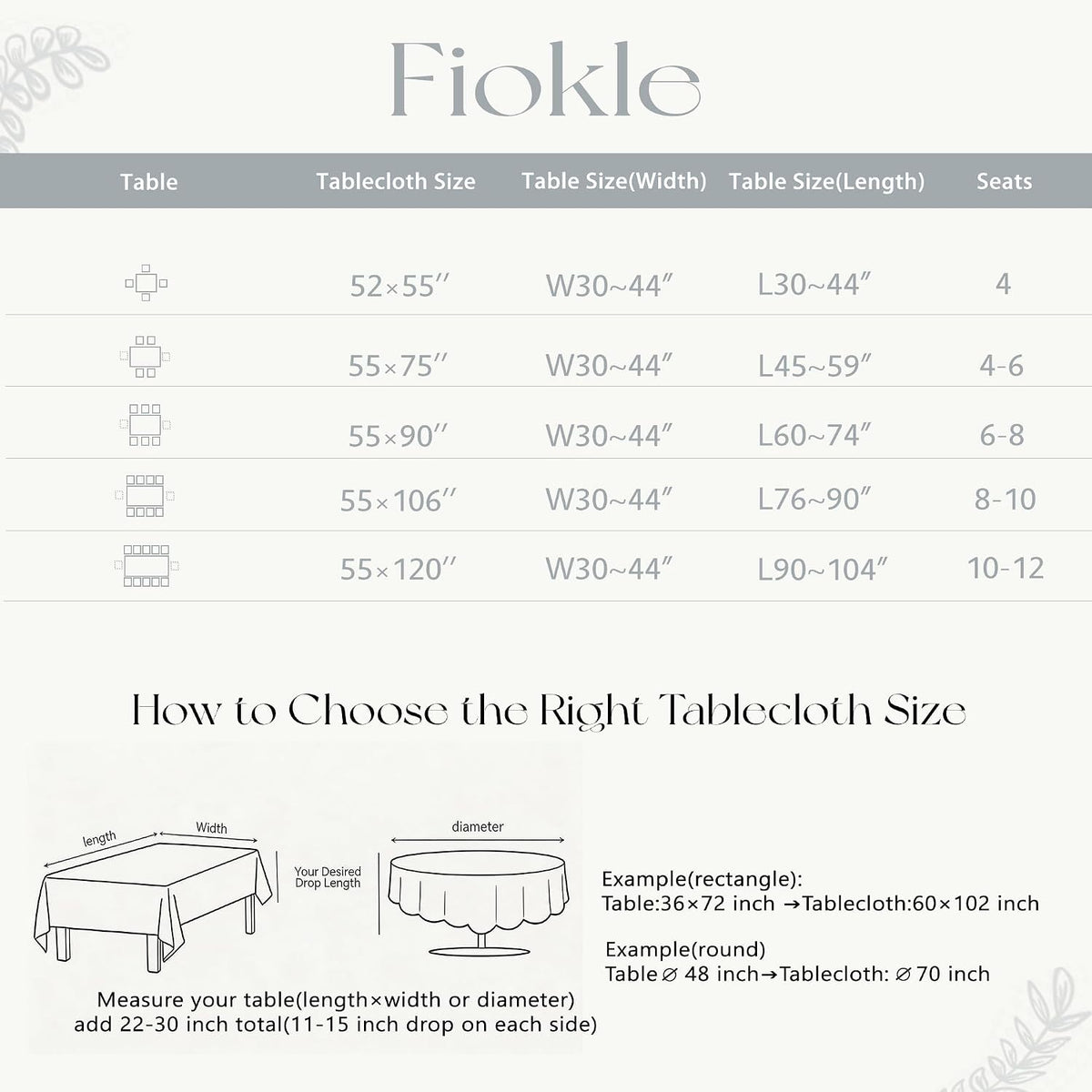 Cotton Linen Tablecloth, Water Resistant Holiday Table Cloth for Rectangle Table with Tassel, Washable Heavy Duty Wrinkle Free Table Cover for Dining Picnic, 90 X 55 Inch