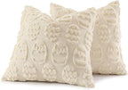 decorUhome Easter Beige Egg Pillow Covers 18x18 Inch Set of 2, Soft Plush Faux - Image 7