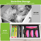 6 in 1 Bamboo Bag Organizer and Wrap Dispenser with Cutters, Black