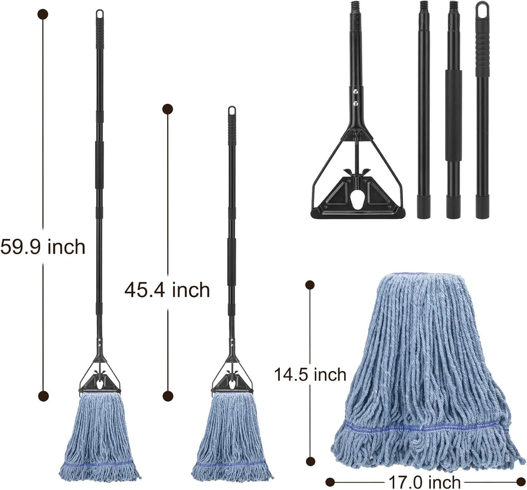 Commercial Industrial Mop for Floor Cleaning,3 Extra Large Replacement Head