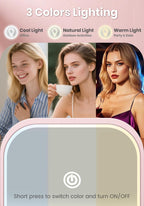 Magnifying Mirror with Light, Rechargeable Compact Makeup Mirror 40X Pink