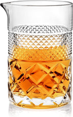 Cocktail Mixing Glass, 22oz Crystal Pitcher Thick Base Design Bartending Glasses - Barware Essentials