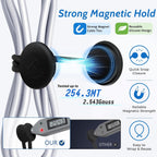 COOLMI Magnetic Cable Ties 12 Pack, 6.88 Inch Reusable Silicone Cord Organizer Wraps, Magnetic Cable Straps for Charging Cords, USB Cables, Earbuds, Travel, Black & Assorted