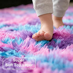 Amdrebio Hot Pink Rainbow Round Circle Area Rug 6Ft - Image 4