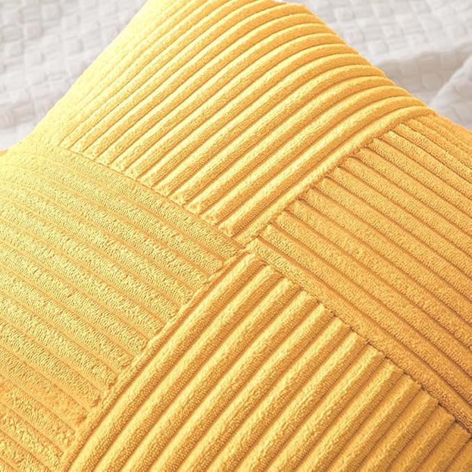 MIULEE Yellow Decorative Throw Pillow Covers 18x18 Inch - Image 2