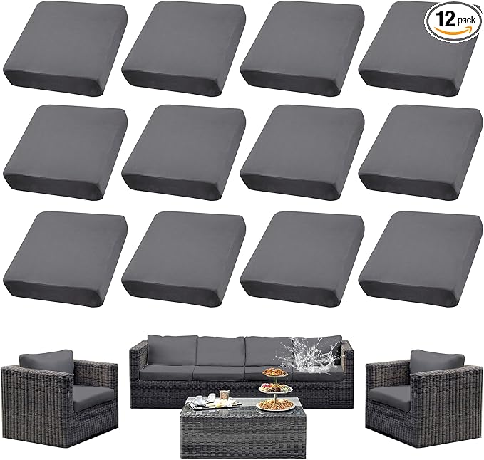 Outdoor Cushion Covers Set, Replacement by SUKAIKEQA
