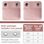 MIULEE Light Pink Room Darkening Curtains Thermal Insulated Drapes Solid Window - Image 6