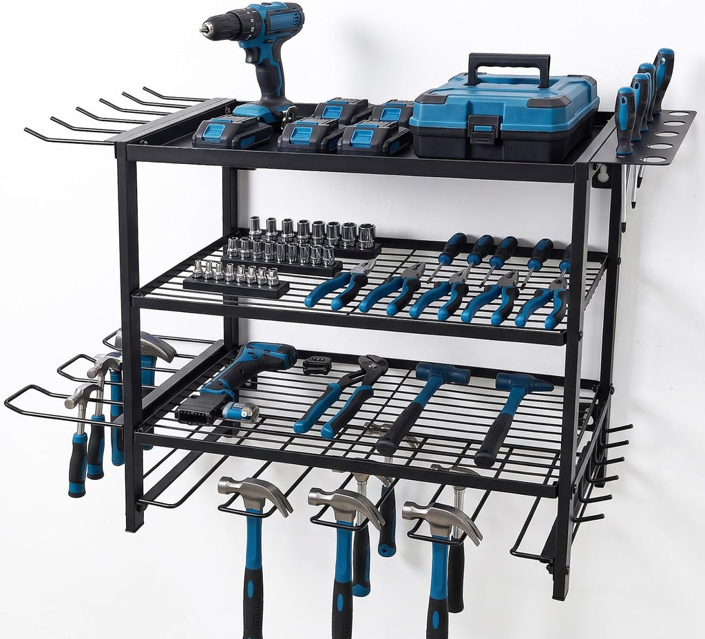 KAIHAOWIN Power Tool Organizer for Tool Storage Drill Holder Wall Mount with Screwdriver Organizer for Garage Organization, Workshop