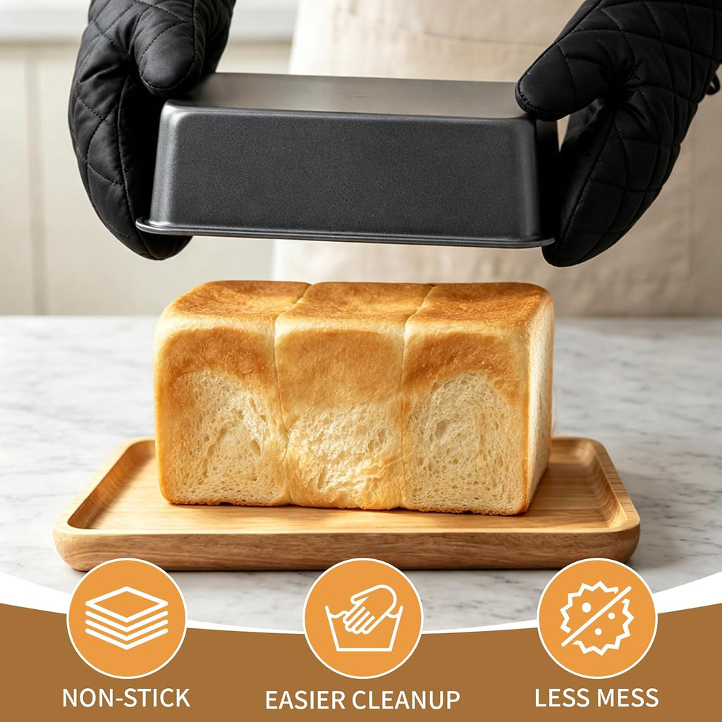 9 PCS Bakeware Sets, Baking Pans for Oven with Wider Grips, Baking Pan Set with Roasting Pan, Baking Pan, Cake Pan, Square Cake Pan, Loaf Pan, 12-Cup Muffin Pan, Cooling Rack and Oven Mitts