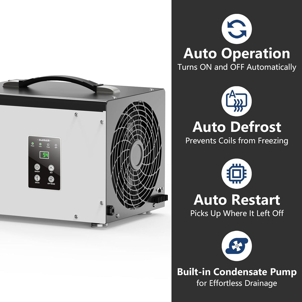 ALORAIR 70 PPD Dehumidifier with Pump for Crawl Space and Basement
