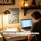 Happiness Can Be Found Even In The Darkest Metal Signs, Vintage Magic Sign for Movie Wizard Theme Lovers Office Decor Motivational Room Wall Decor, 12x8 Inches