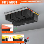 TORACK Garage Ceiling Bin Storage Rack, Overhead Tote Storage Rail System