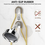 Adjustable Shower Caddy Hanging Rustproof Shower Organizer, Gold