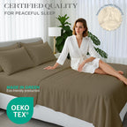 1000 Series High Thread Count Luxury Full Sheets -Taupe Cooling Sheet