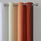 Estelar Textiler Burnt Orange and Greyish White Ombre Blackout Curtains & Drapes - Image 4