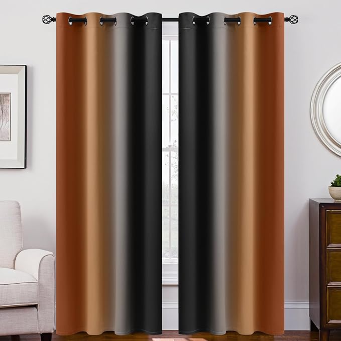 SimpleHome Ombre Room Darkening Curtains 84 inches Length - Image 2