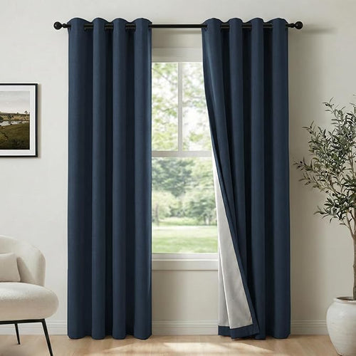 100% Blackout Shield Linen Blackout Curtains by 100BlackoutShield