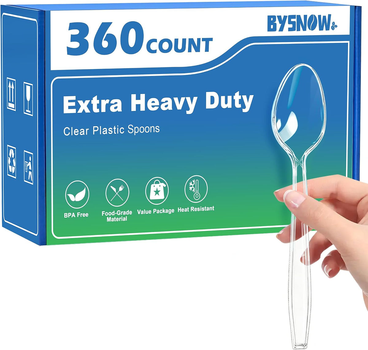 BYSNOW Extra Heavy Duty Plastic Silverware