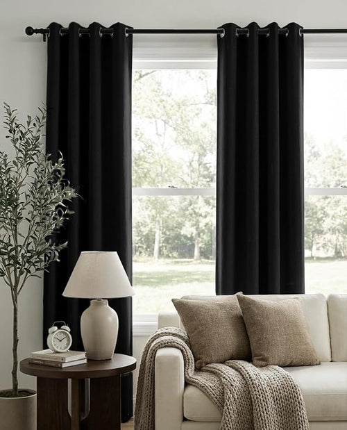100% Blackout Shield Linen Blackout Curtains - Image 2