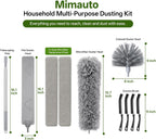 10-Piece Duster with Extension Pole, Cobweb Duster for High Ceiling