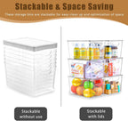 6 Pack Clear Storage Bins with Lids, 7 Quart Pantry Organizer Bins