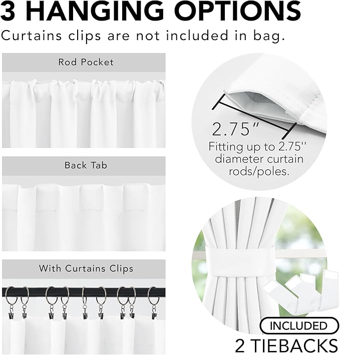 Deconovo Total Blackout Curtains 2 Panels W70 x L84— 100% Blackout, Thermal - Image 4