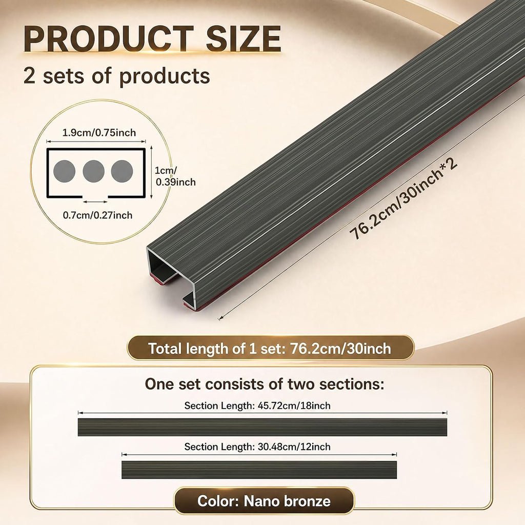 Lounsweer 2 Set Bronze Metal Cord Cover, 60" Segmented
