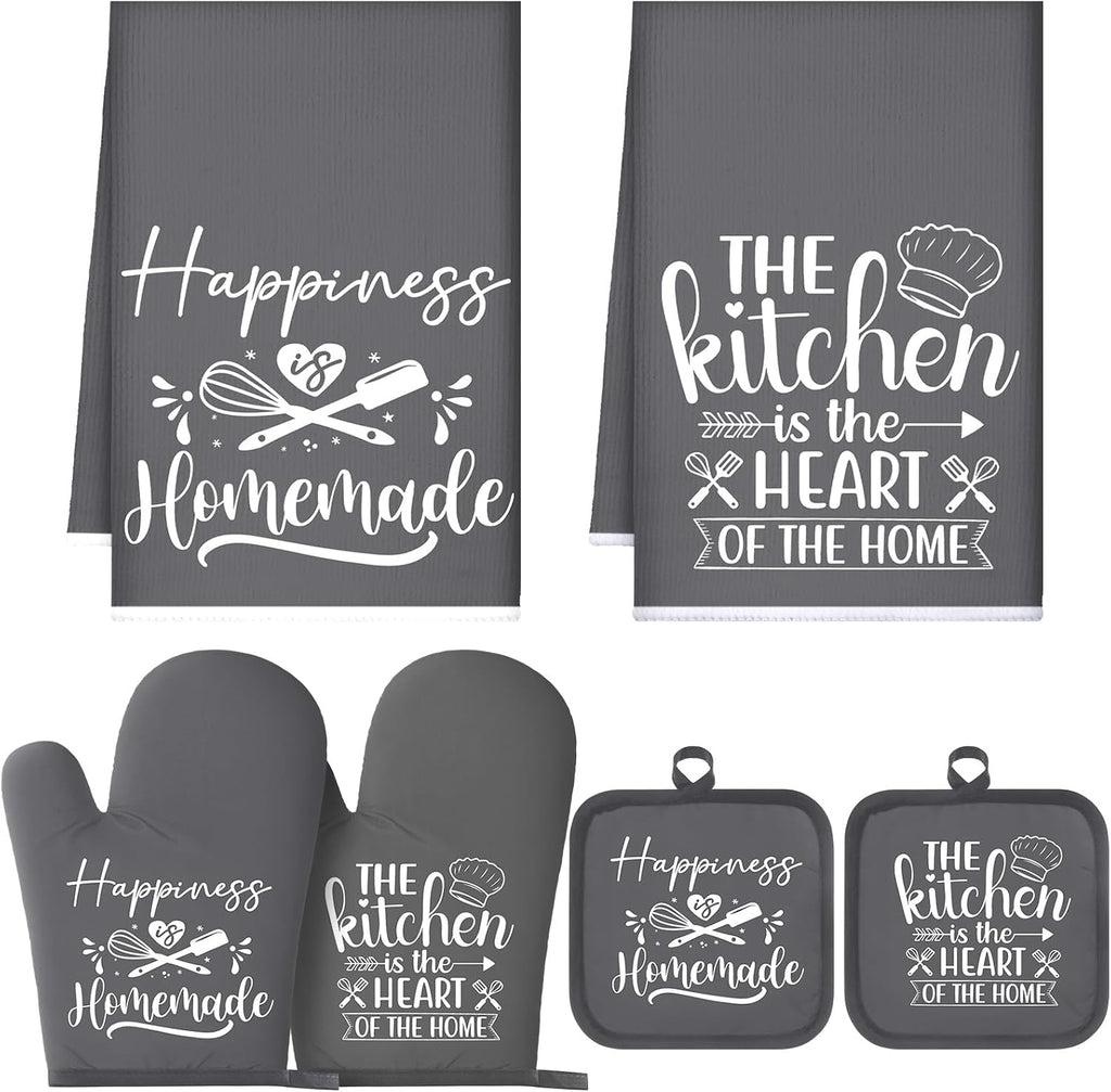 Sratte 6 Pcs Kitchen Decor Accessories Set, Kitchen, Dark Gray
