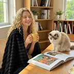 HIMEET Black Ribbed King Size Blanket - Image 6