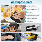 FIXSMITH Black Microfiber Cleaning Cloth -Pack of 24, Highly Absorbent Cleaning Rags, 16"X12" All Purpose Cleaning Towels for Housekeeping, Kitchen, Car, Lint Free and Reusable Microfiber Towels