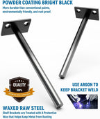 12-Pack 10 inch Floating Shelf Brackets, Hidden Shelf Bracket for Wood