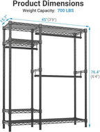 VIPEK V2 Heavy Duty Clothes Rack, Portable Metal Closet System, Black