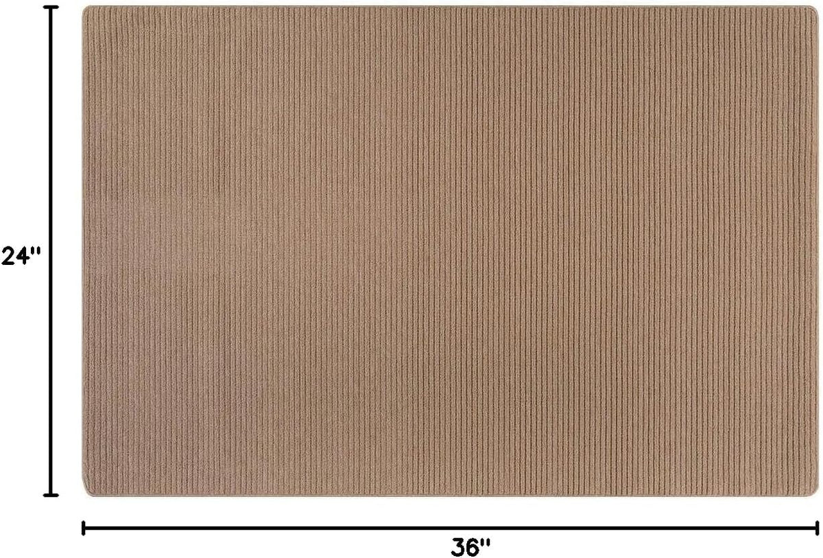 Luul Home Non Slip Beige Solid Rubber Back Thin Door Mat for Entryway 2x3 for Kitchen, Rug for Bathroom, Stain Resistant Easy Cleaning Non Shedding Carpet Beige 2 x 3