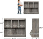 IDEALHOUSE Toy Bookshelf and Bookcase, Multi Shelf with Cubby Organizer Cabinet for Storage Books and Toys, for Bedroom, Playroom, Hallway