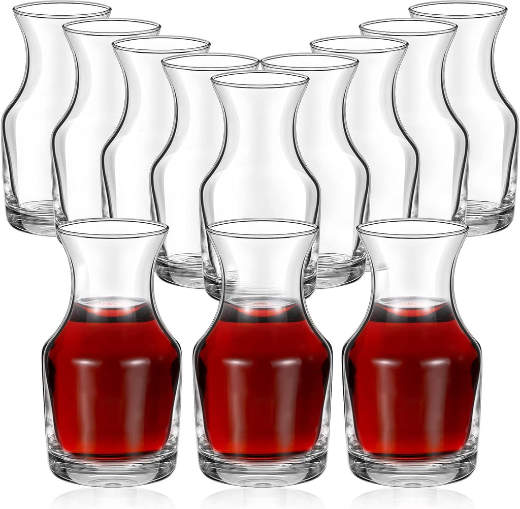 Remagr 12 Pack Wine Carafes Glass Small Single Serving Decanter,6.5 oz