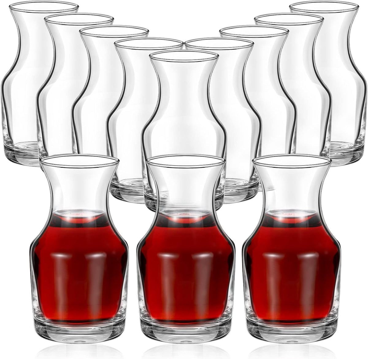 Remagr 12 Pack Wine Carafes Glass Small Single Serving Decanter,6.5 oz