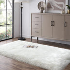 White Fluffy Rug for Bedroom, Soft Shag Rug for Sofa Couch Cushion, Cozy Shaggy - Image 8