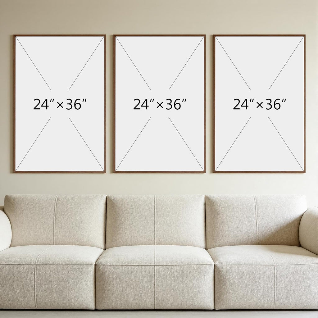 Thalasse Large 3-Piece 3D Textured Wall Art for Living Room, 24x36 Inch