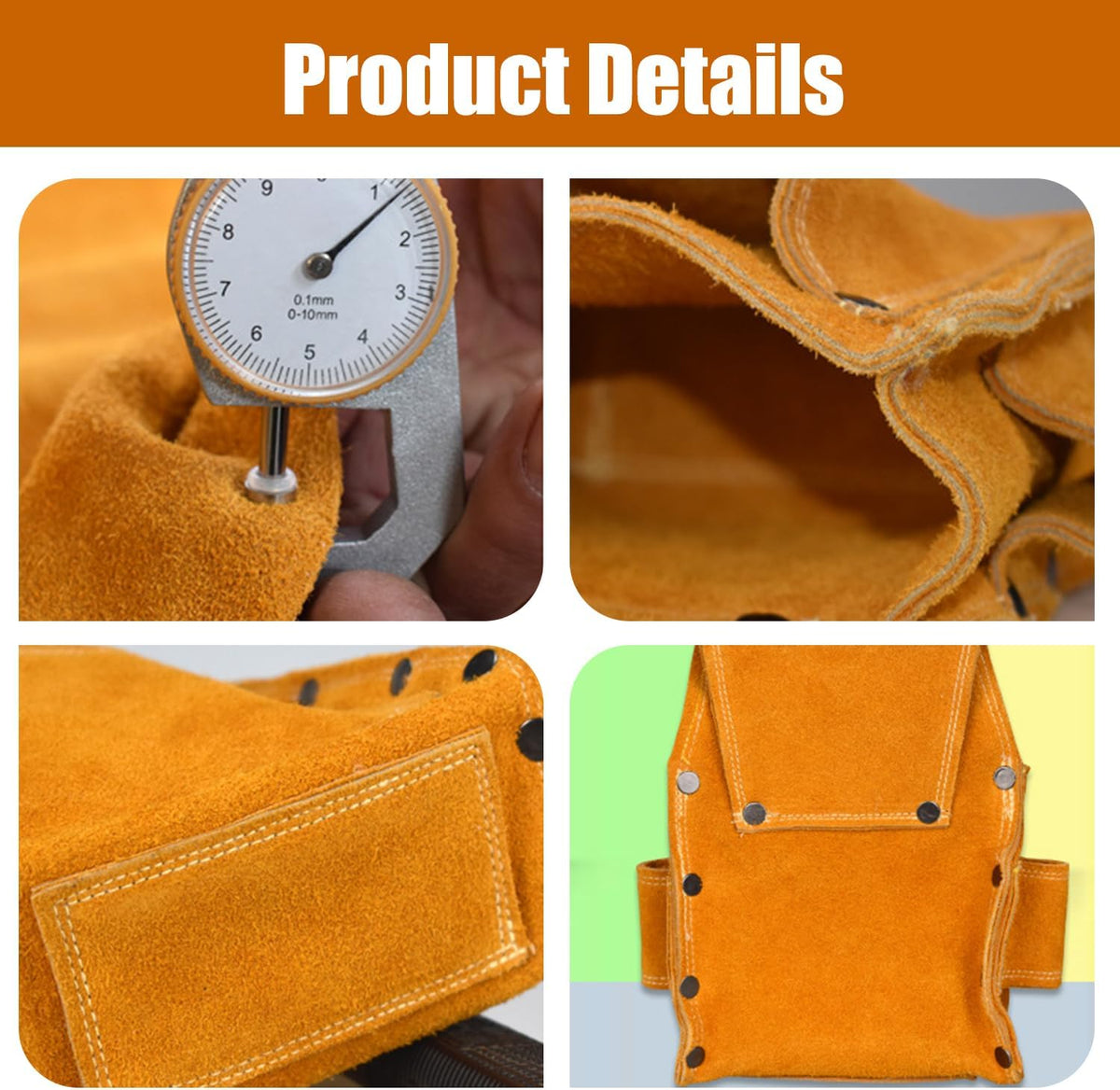 Professional Nail Tool Waist Bag Leather Tool Pouch
