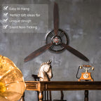 YOUKI Airplane Propeller Wall Decor,Aviation Decor,Pilot Gifts,Propeller Wall Sculptures,Wall Art for Kitchen Bedroom,Living room,kitchen,Bathroom, Battery Operated,Metal.Bronze