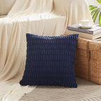 Fancy Homi 4 Packs Navy Blue Decorative Throw Pillow Covers 16x16 Inch - Image 2